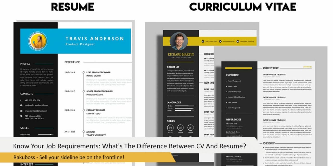 Know Your Job Requirements: What’s The Difference Between CV And Resume?